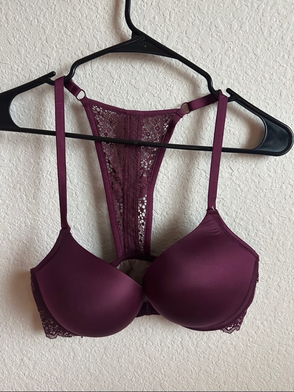 Victoria's Secret Racerback Lace Bra in Deep Plum